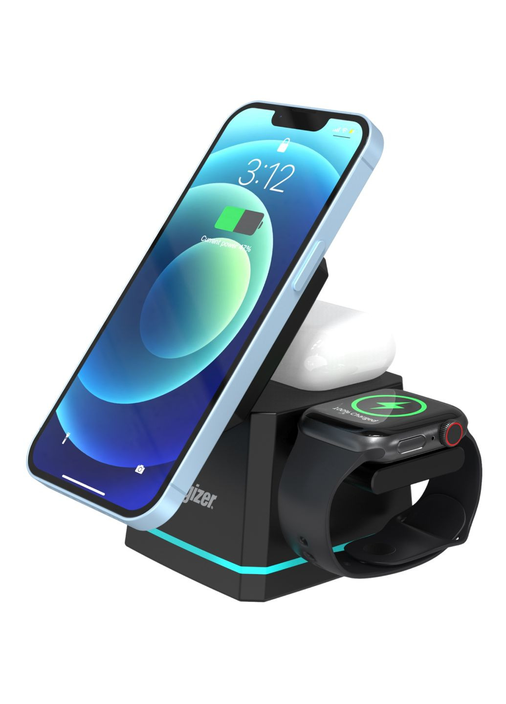 Зарядное устройство 15W 3-в-1 Magnetic Wireless Fast Charger black Energizer (376826677)