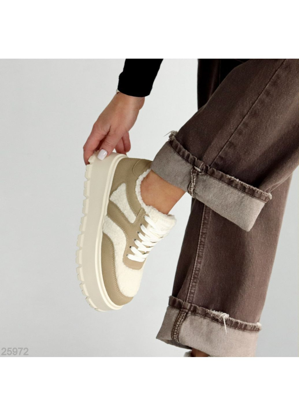 Зимние кроссовки Helen бежевые зима (370212960)