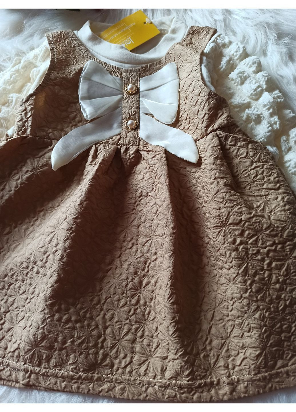 Коричневое праздничное платье из жаккардовой ткани No Brand (371318015)