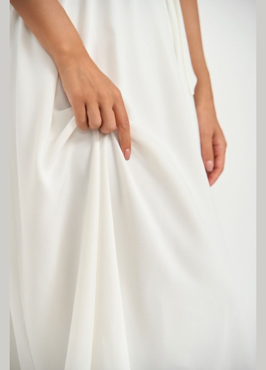 Білий вечірня плаття а-силует, на запах FashionYouWant однотонна