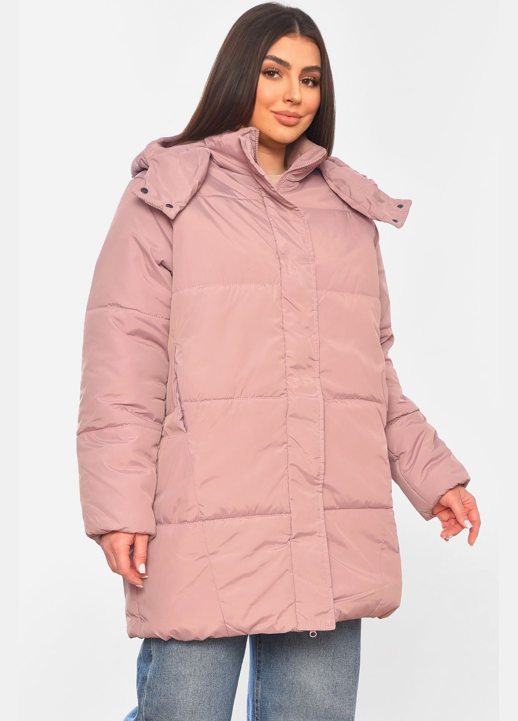 Пудровая демисезонная куртка женская демисезонная пудрового цвета куртка-пальто Let's Shop