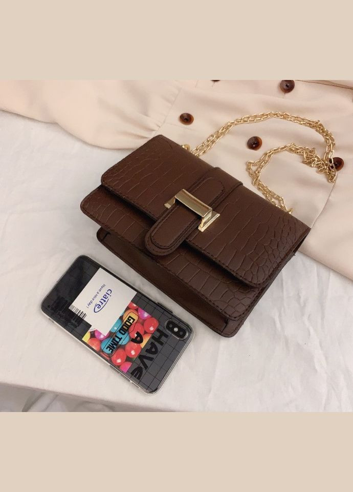 Жіноча міні сумочка клатч під рептилію, Маленька сумка на ланцюжку рептилія No Brand (334731236)