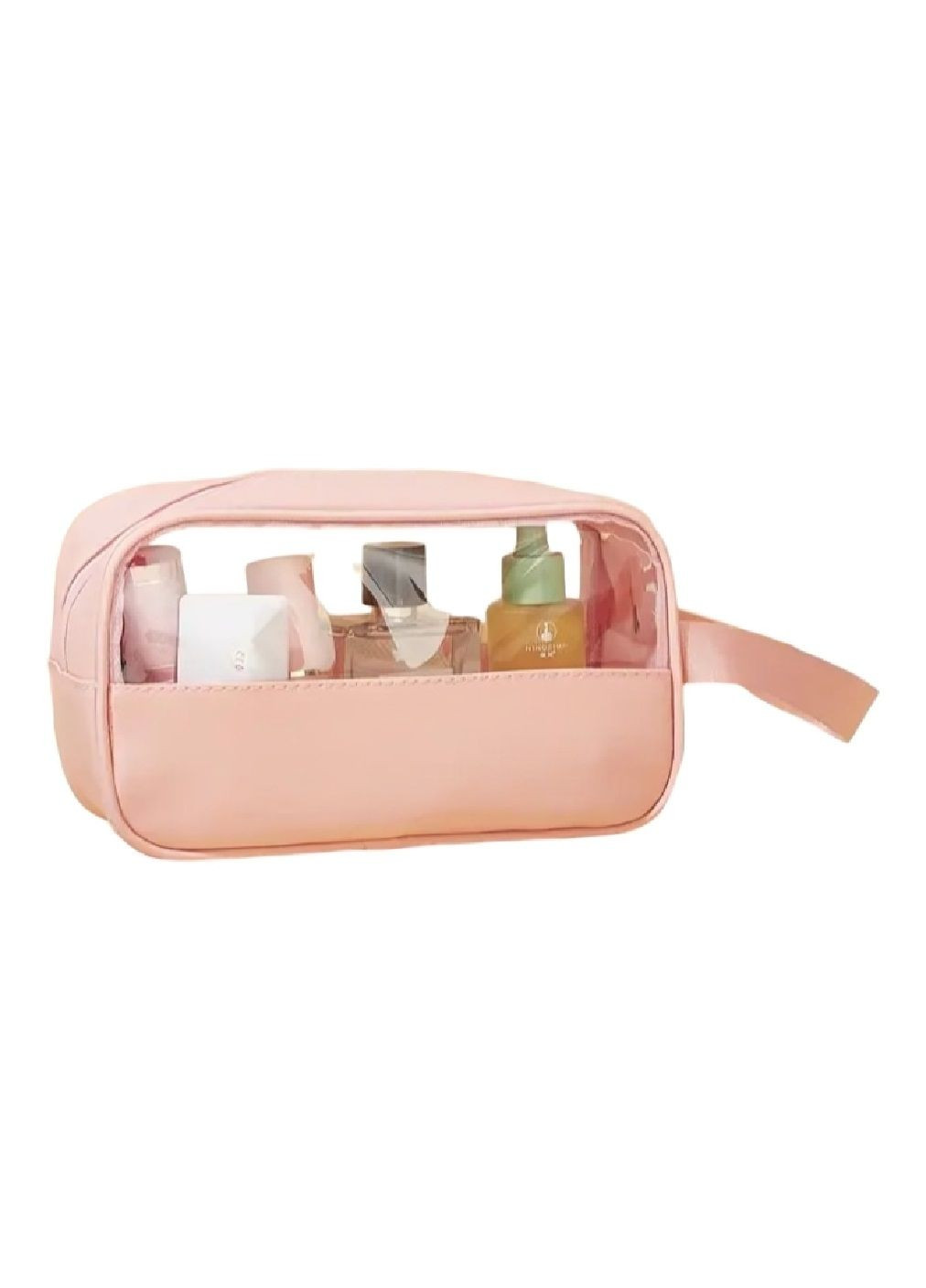 Косметичка органайзер сумка бокс для зберігання косметики засобів особистої гігієни екошкіра 21х12х7 см (476816-Prob) Рожева Unbranded (291398589)