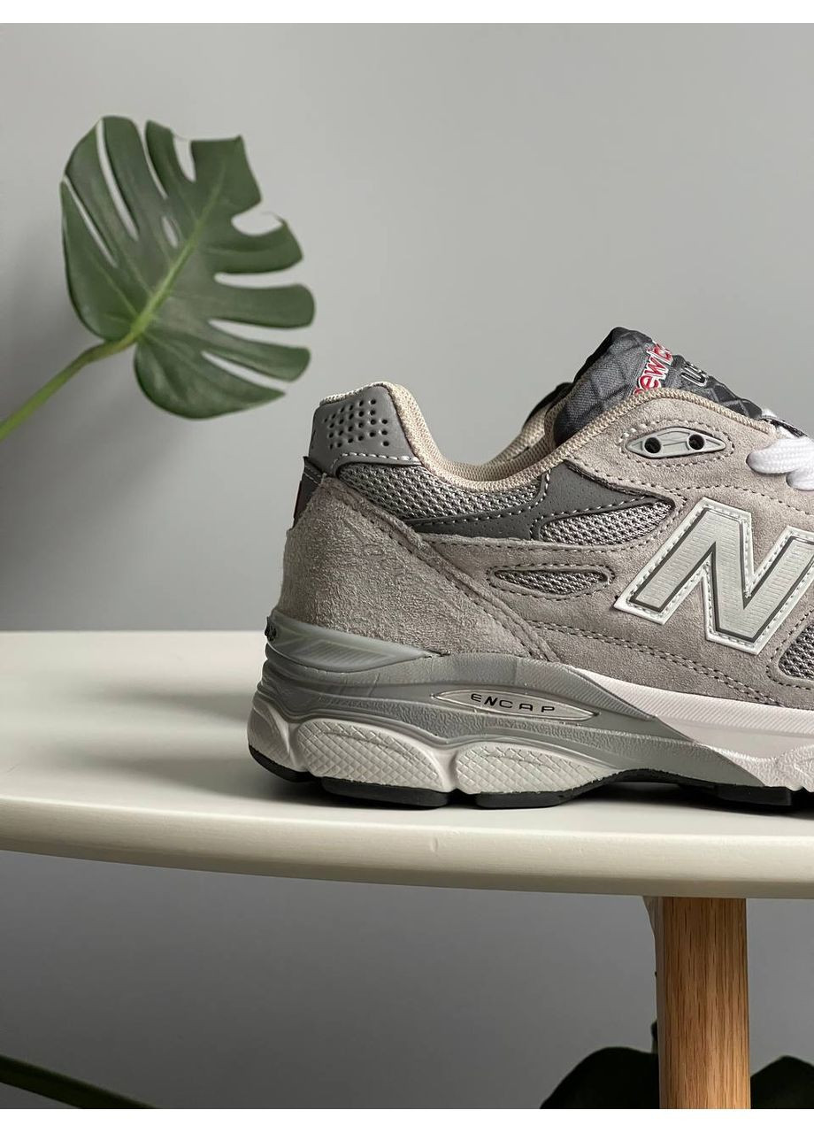 Сірі Осінні кросівки чоловічі і жіночі new balance 990 grey green | нью беланс 990 сірі No Brand