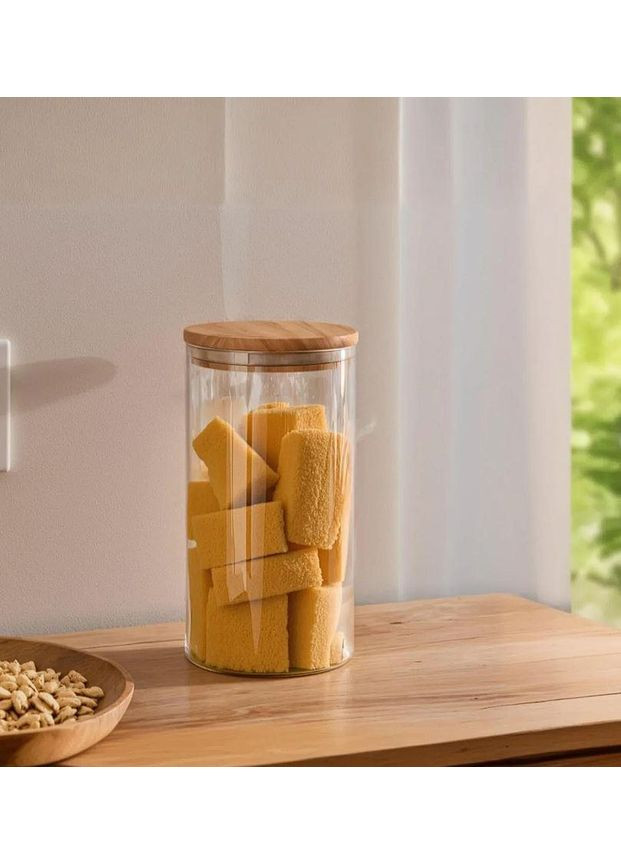 Скляний контейнер з бамбуковою кришкою "Orbita" 10x15 см (1,15 л) Stenson (366435007)