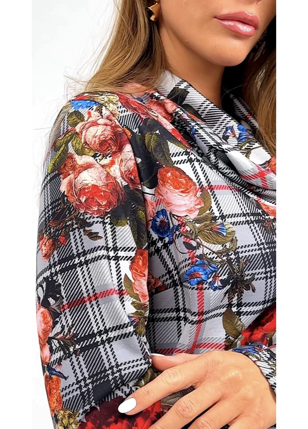 Комбінована трикотажна сукня у квітковий принт - ua54 / eu48 Iren Klairie