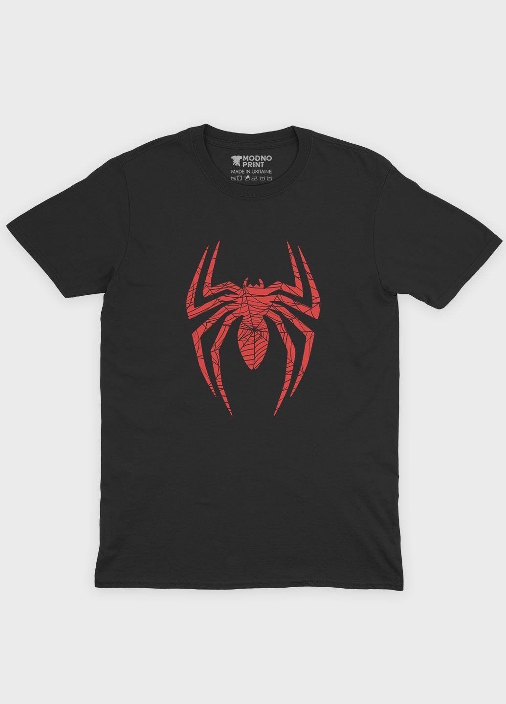 Черная мужская футболка с принтом супергероя - человек-паук (ts001-1-bl-006-014-029) Modno