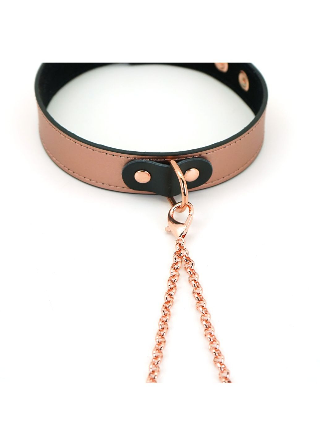 Нашийник із затискачами для сосків Rose Gold Memory Collar with Nipple Clamps, шкіра - CherryLove Liebe Seele (339867129)