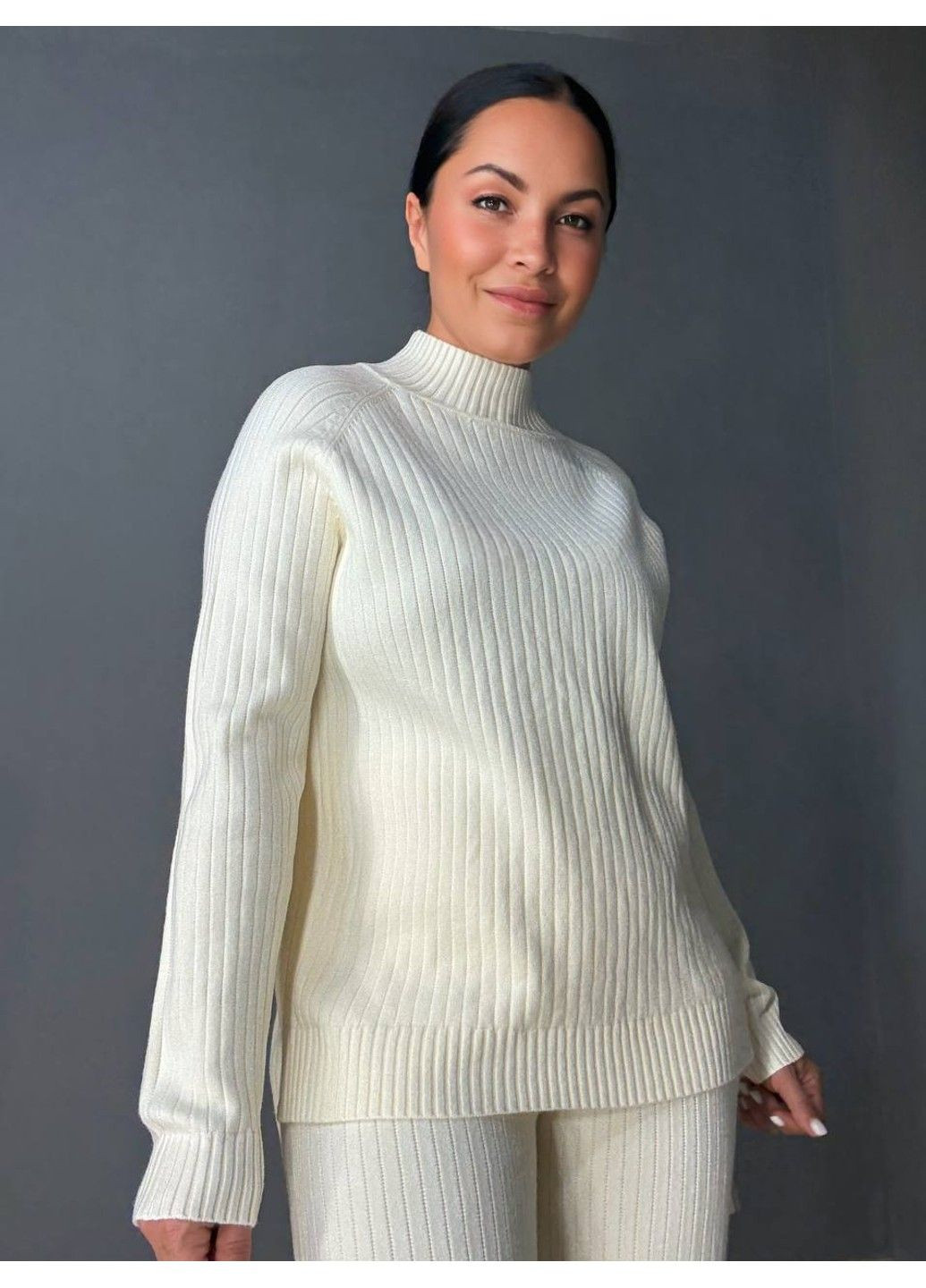 Костюм жіночий 8703-28108 светр з брюками в рубчик в’язаний оверсайз Accorddream (357226754)