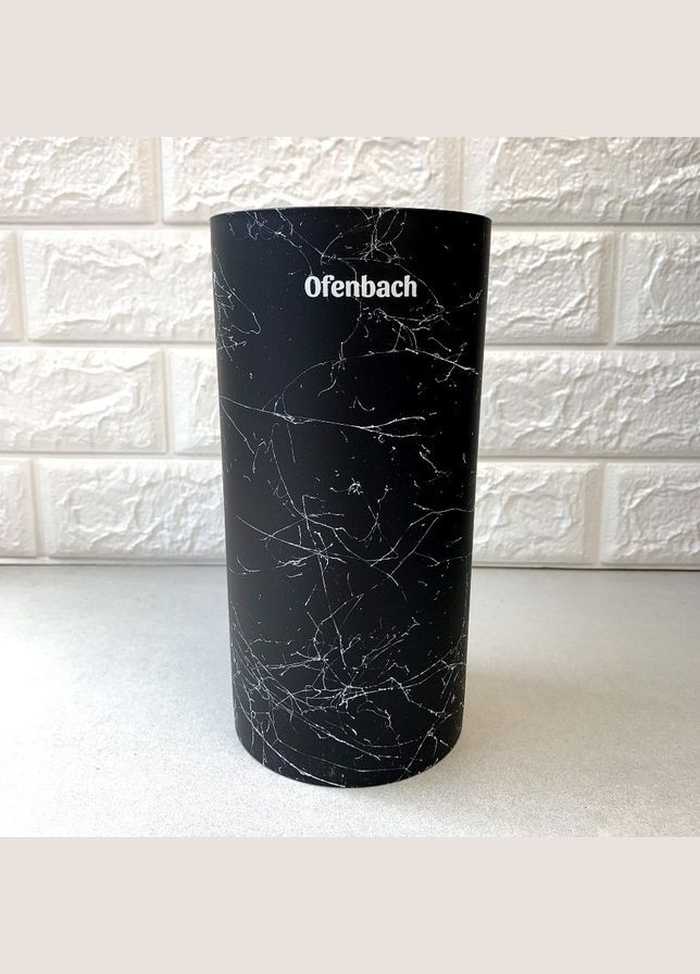 Чёрная круглая подставка для ножей и кухонных принадлежностей с наполнителем Ofenbach (303210826)