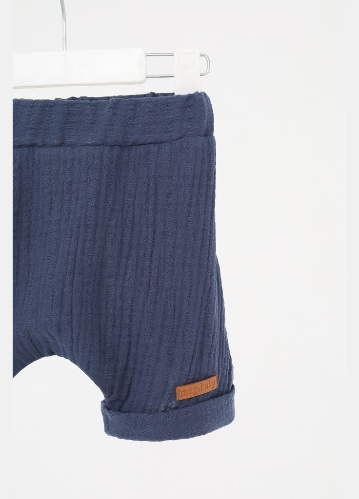 Синій літній дитячий мусліновий комплект (сорочка + шорти) для хлопчика ned Magbaby