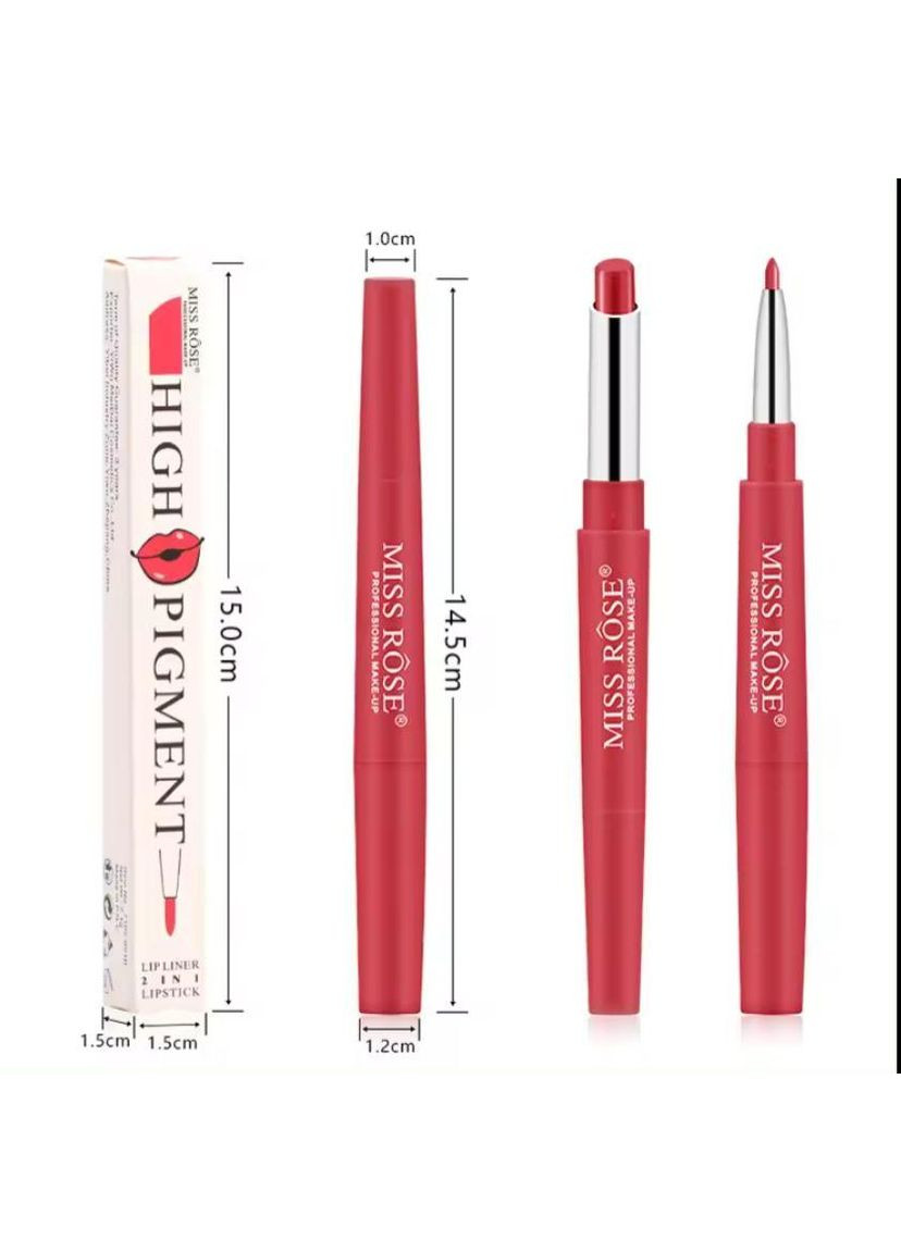 Матова помада + олівець для губ MISS ROSE, водостійкі тінт пігменти 8 Dragon (366668669)