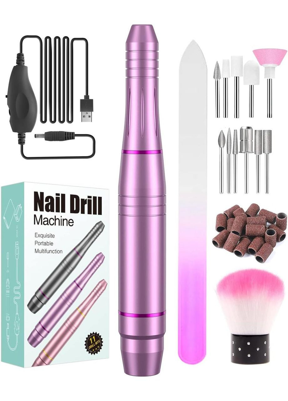Электрический маникюрный набор для ногтей USB с сменными насадками. No Brand (354829076)