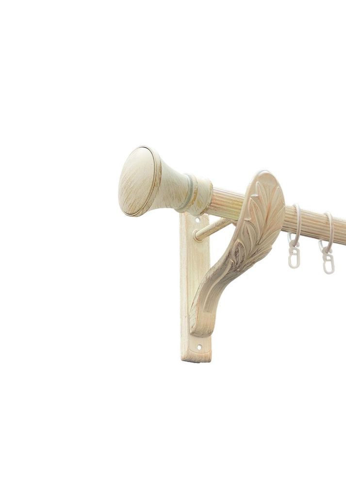 Карниз Люксор металлический однорядный ретро рифленая труба Белое Золото 25 мм 300 см (00-00021686) ORVIT (300691010)