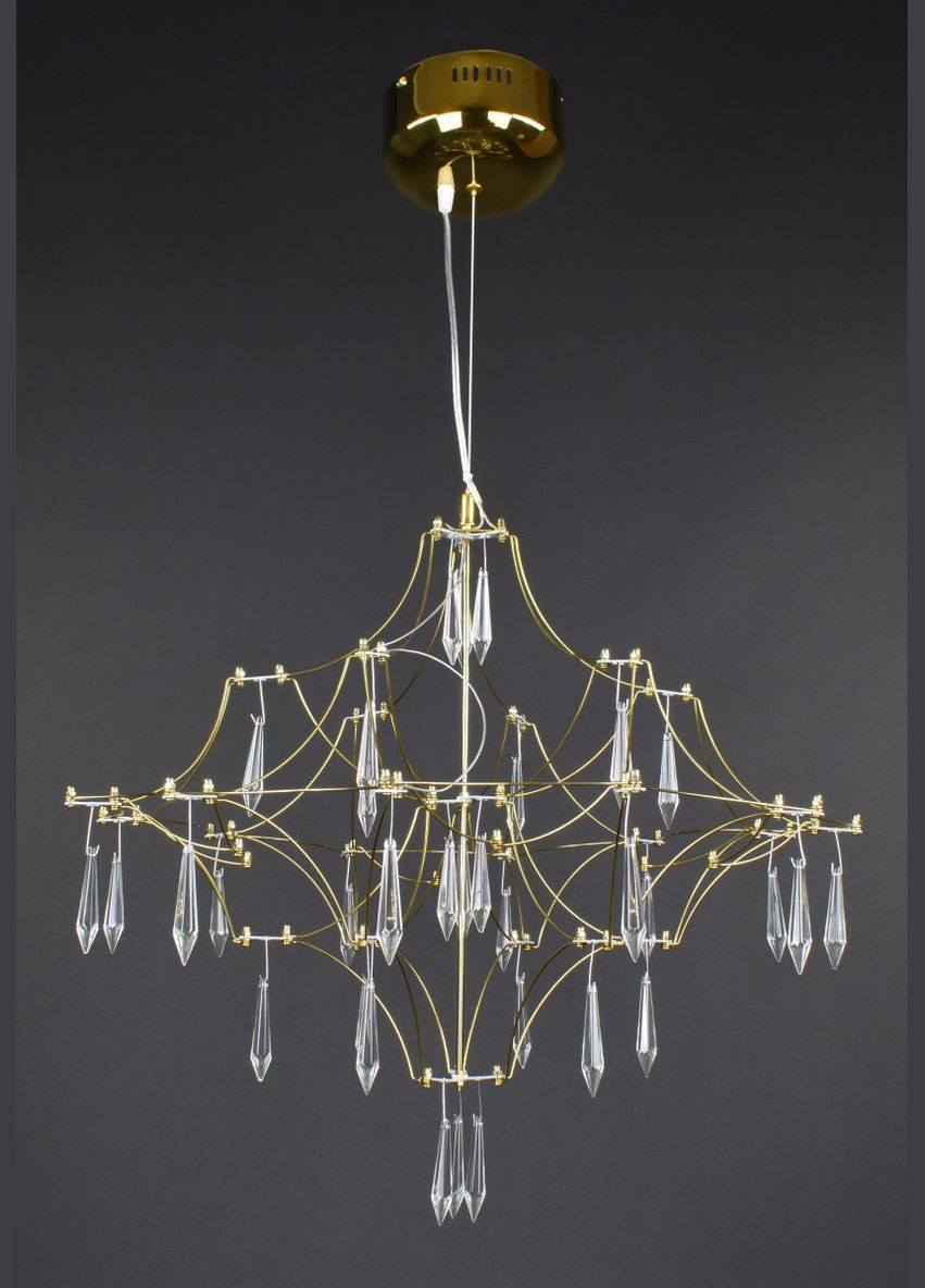 Люстра світлодіодна підвісна LED світильник для квартири на стелю лед 27872 Золото 65-180х60х60 см. Sunnysky (364768186)