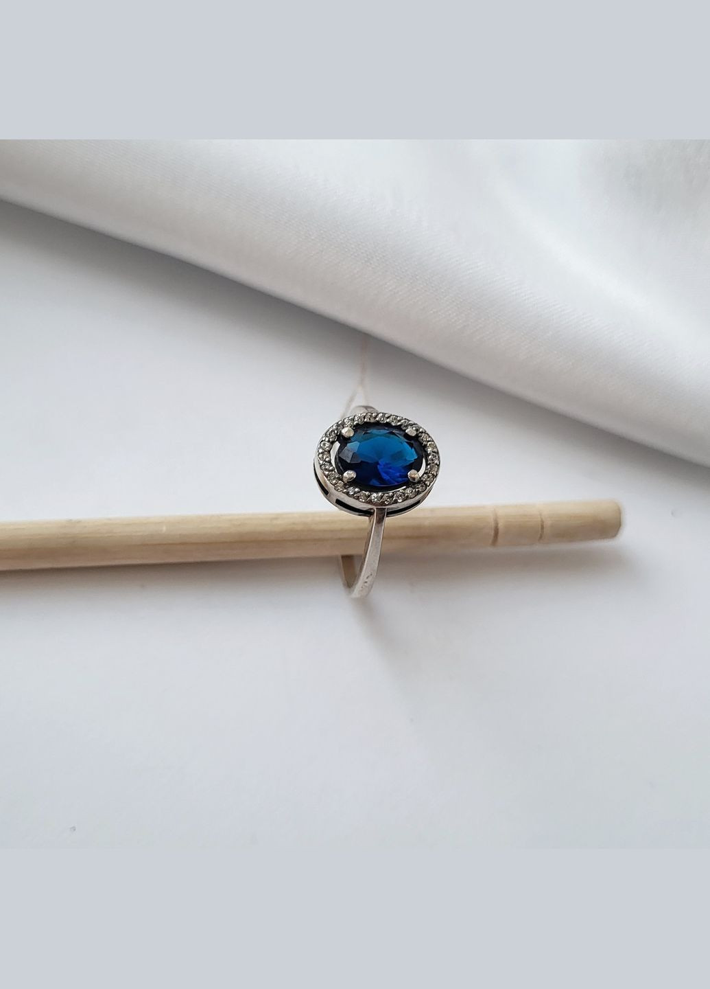 Кольцо серебряное женское кольцо вставка синий куб.цирконий 17 размер серебро 925 11095 2.10г No Brand (306741261)