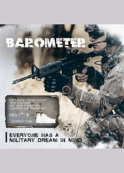 Тактические часы для военных Apache 46 (водостойкость 50 метров, компас, барометр, высотомер, термометр) North Edge (333695280)