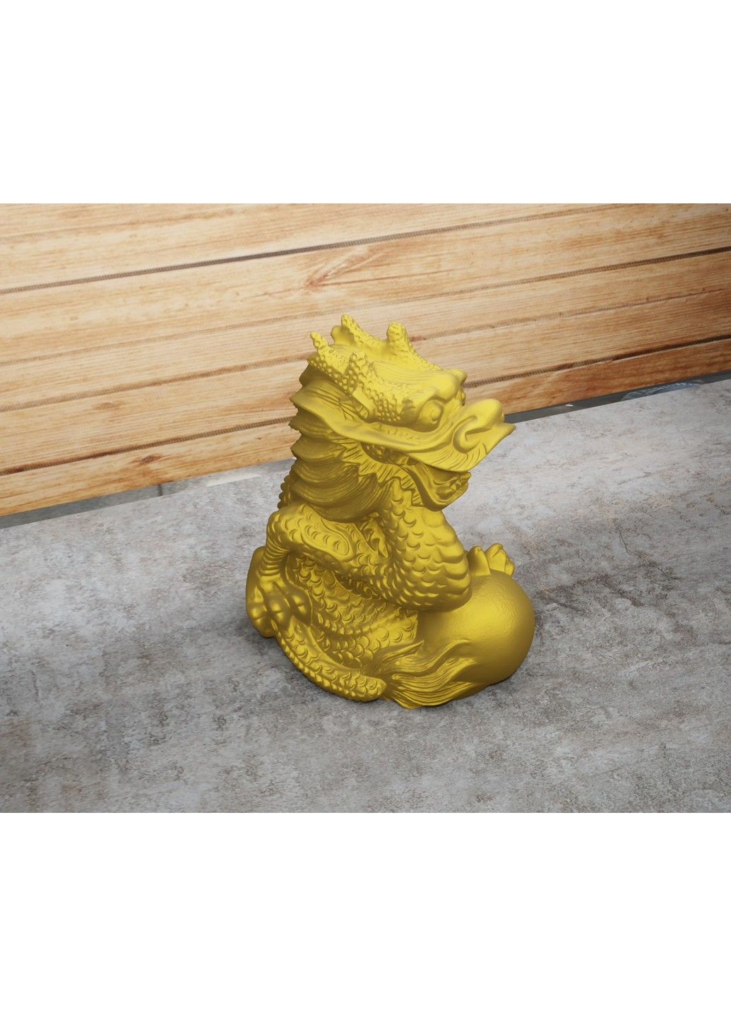 Статуетка дракона з кулею - яйцем. Символ 2024 року. Золотистий, 5 см ЗаСвіт (280940592)