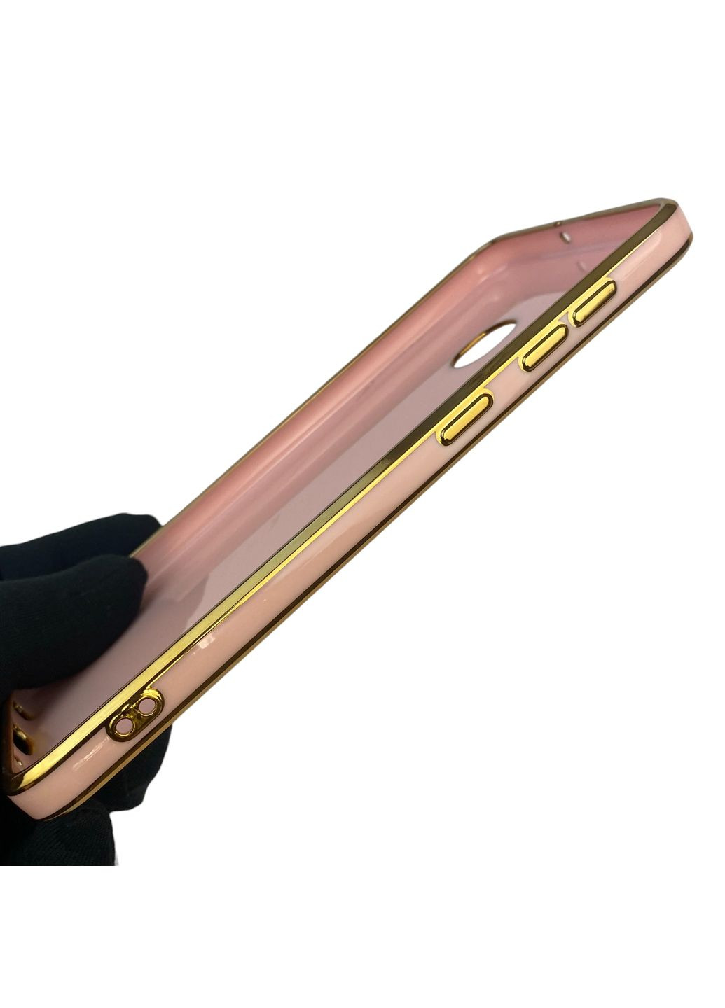 Чехол для Galaxy A20 SM-A205F с защитой камеры с золотой окантовкой на самсунг а20 пудровый gs1 Samsung (366233905)