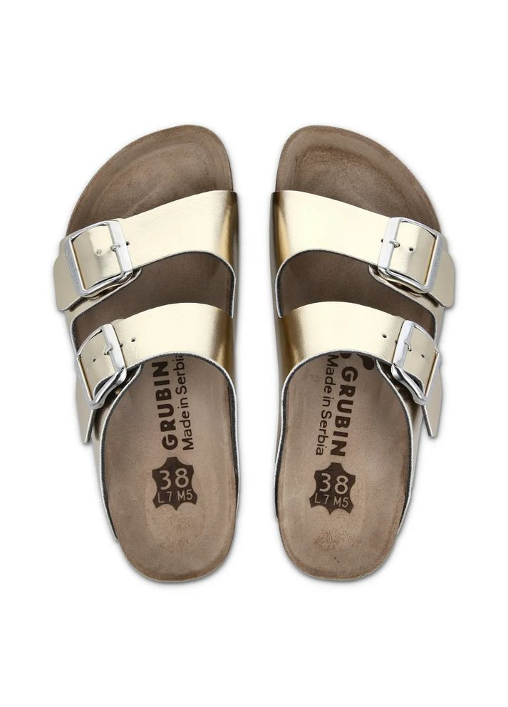 Золотые шлепанцы ортопедические женские arizona, (арт. gr-3366) золото ( ) Grubin