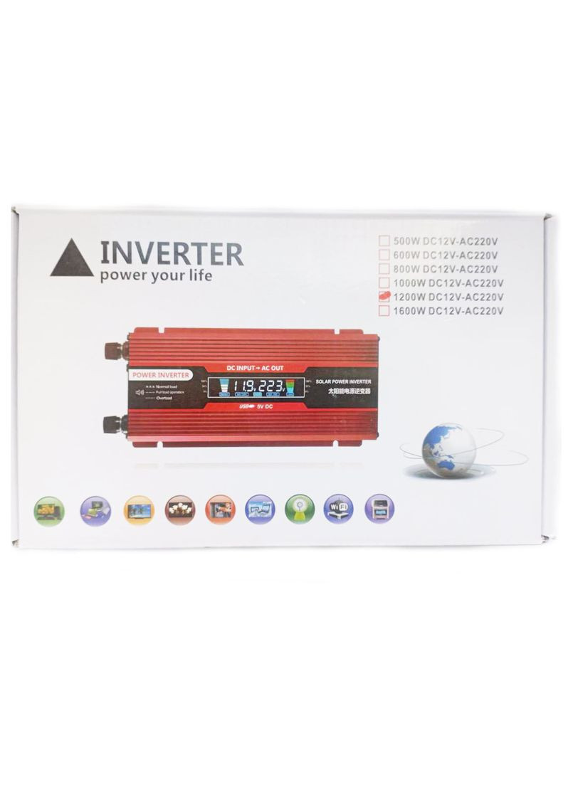 Инвертор для дома Solar Smart King Power 1200W 012 12V-220V (1 розетка/1 USB) No Brand (322864344)