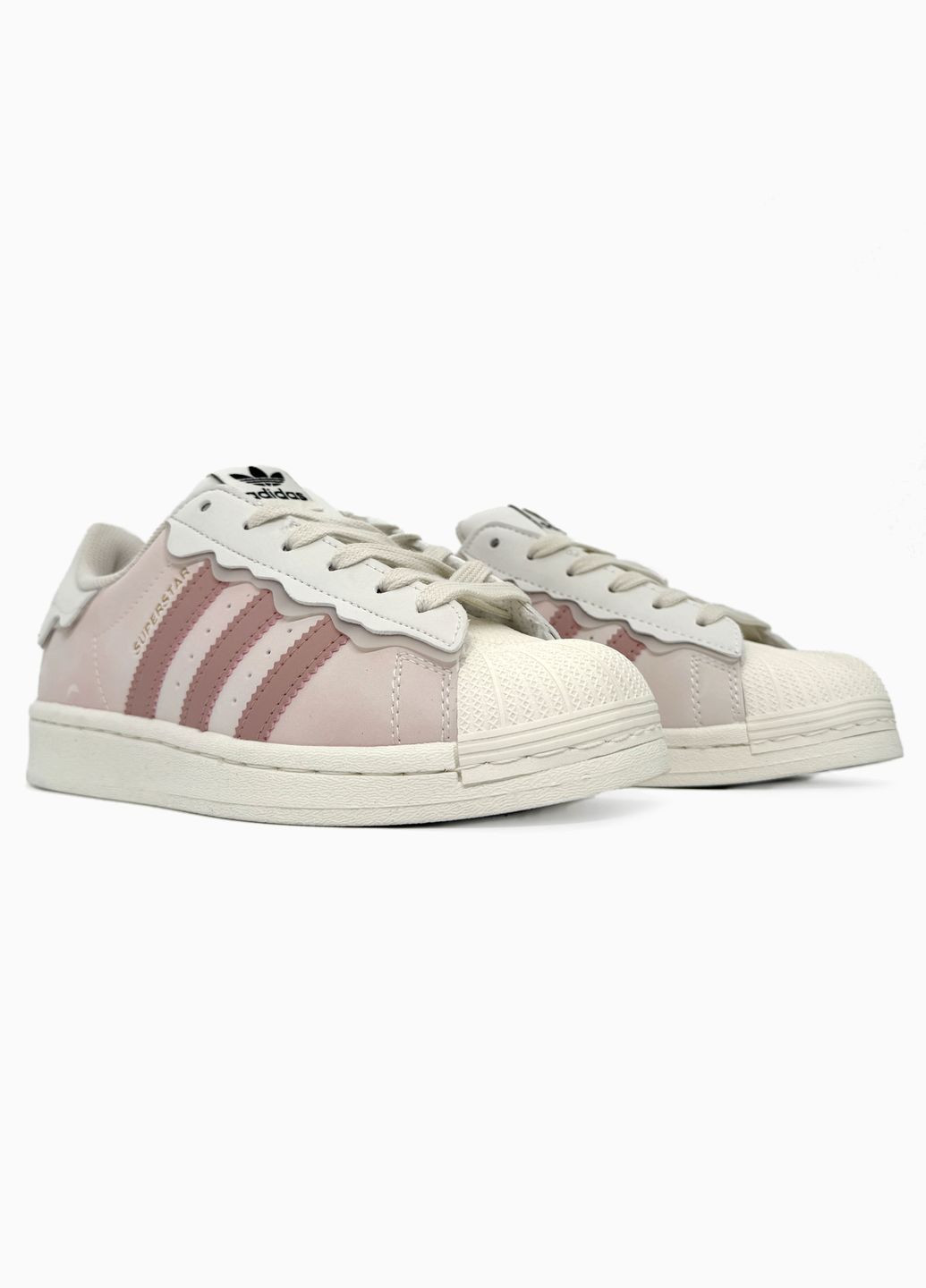 Кросівки жіночі Adidas Superstar beige white pink | Адідас Суперстар бежеві білі рожеві No Brand бежеві демісезони (316091186)