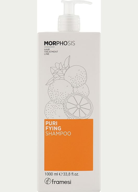 Шампунь від лупи для глибокого очищення волосся Morphosis Purifying Shampoo 1000ml (997283-86243) Framesi (368639019)