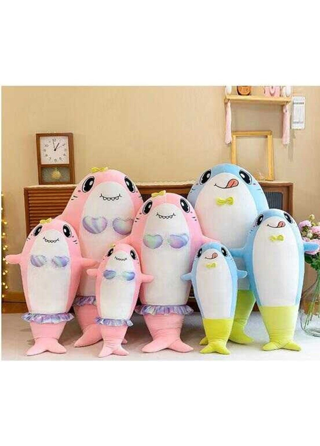 Мягкая игрушка M 14732 (45) 2 вида, акула, длина 64 см No Brand (305062821)