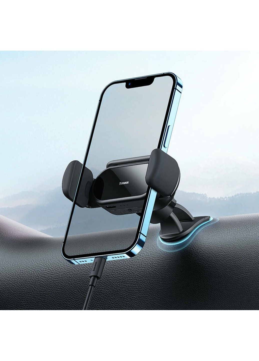 Автотримач для телефона Steel Cannon pro Solar Electric Car Mount Black Baseus (371363224)