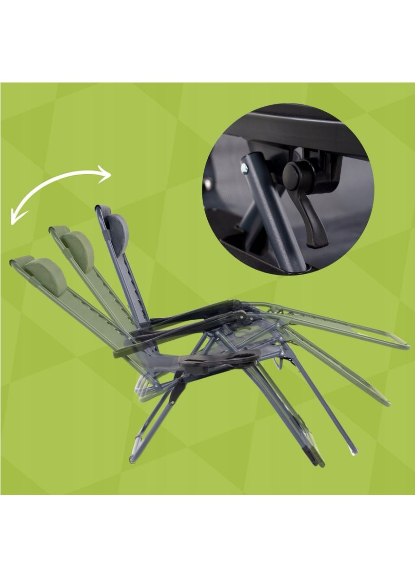 Розкладне крісло шезлонг Zero Gravity Grey (LB-ZGC-F1-GRY) LEOBRO (360395288)