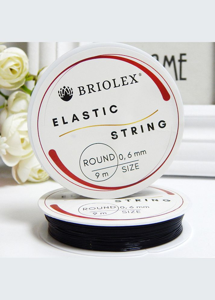 Нитка силіконова (гумка), кругла, 0,6 мм, чорна, 9 м No Brand (341730854)
