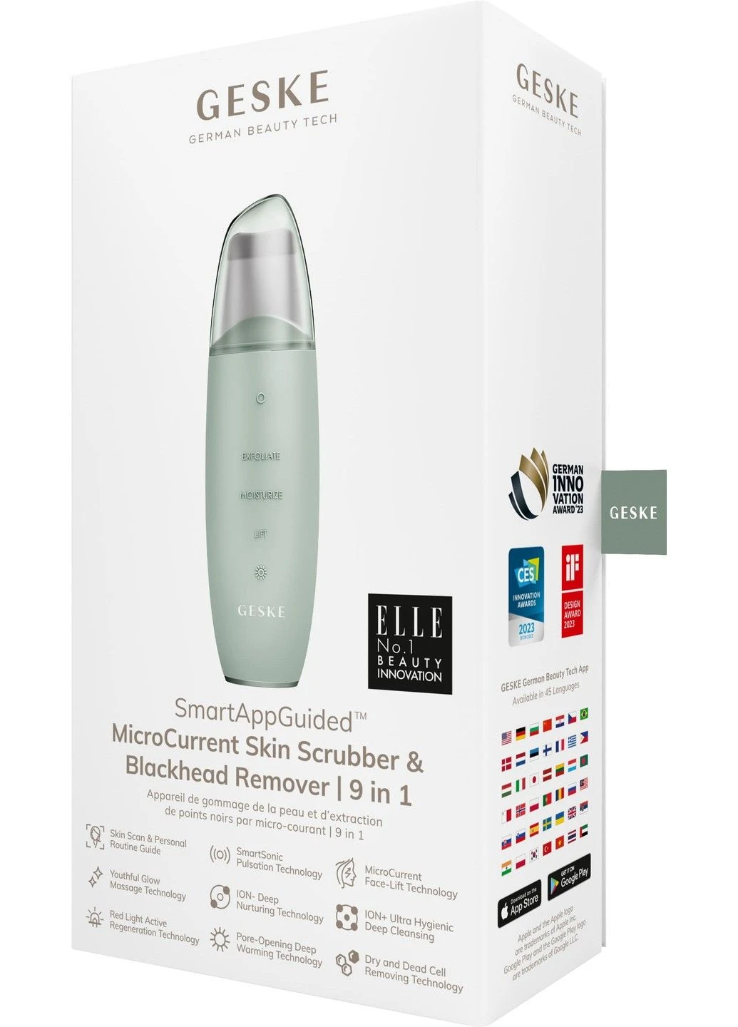 Мікрострумовий скрабер для шкіри та усунення чорних точок MicroCurrent Skin Scrubber&Blackhead Remover 9в1 GESKE (311509712)
