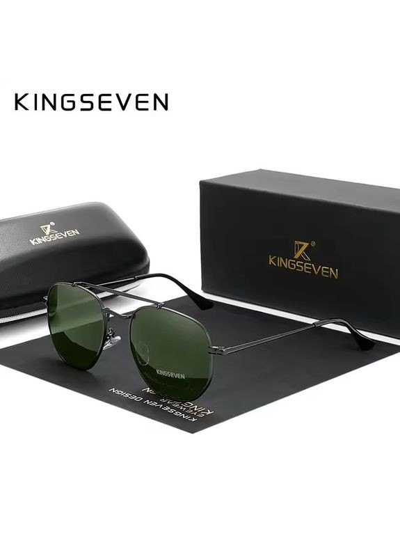 Мужские поляризационные солнцезащитные очки N7748 Green G15 KINGSEVEN (327402191)