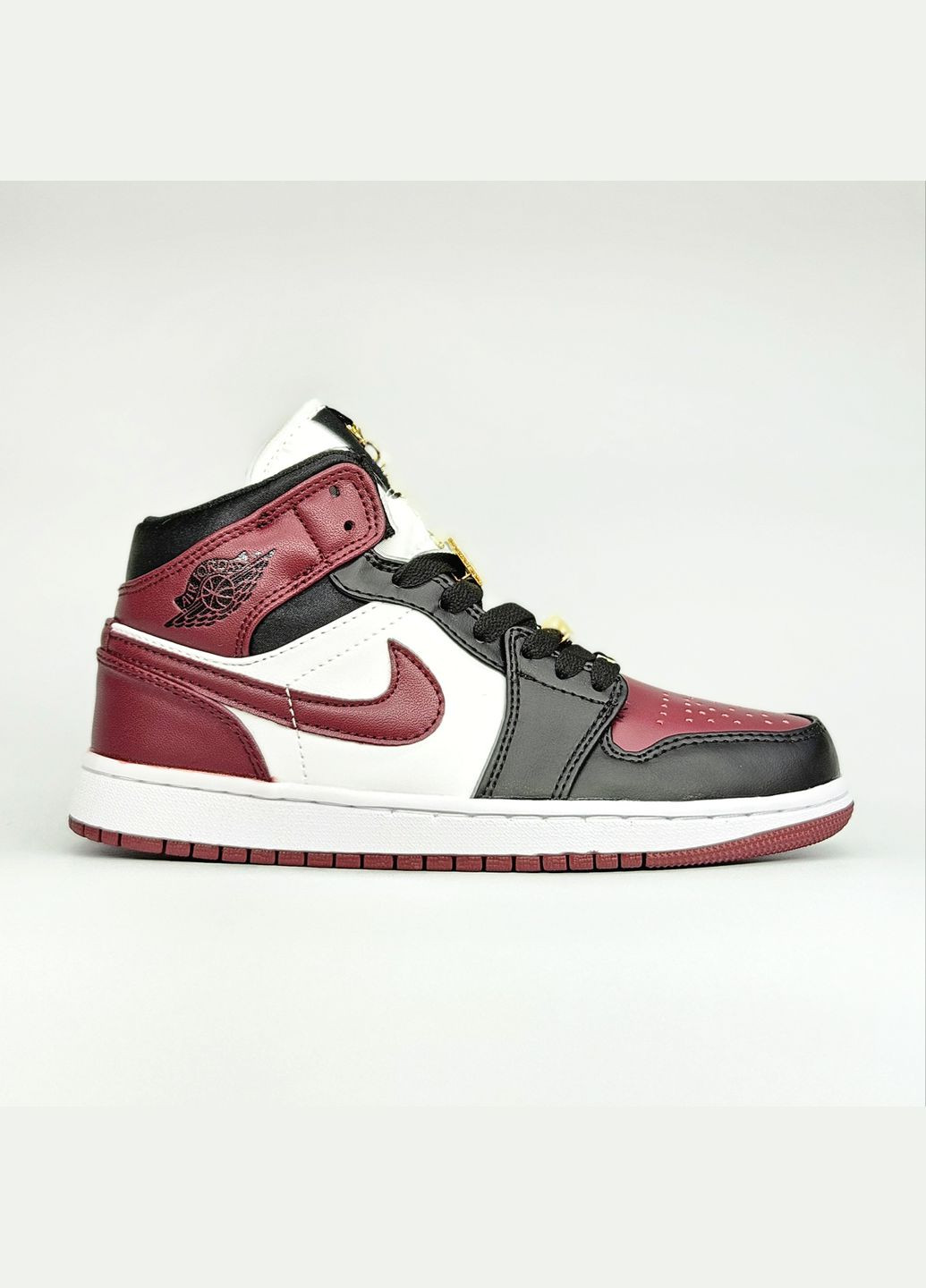 Бордовые всесезонные кроссовки мужские и женские nike air jordan retro 1 burgundy | найк аир джордан ретро 1 бордовые No Brand
