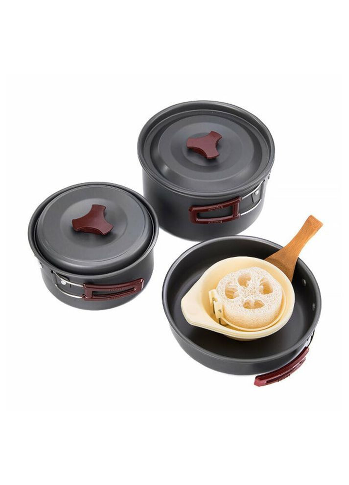 Набор посуды 3-4 NH (2 кастрюли + крышки + сковорода) carbon (NH15T203-G) (A-016666) Naturehike (319391638)