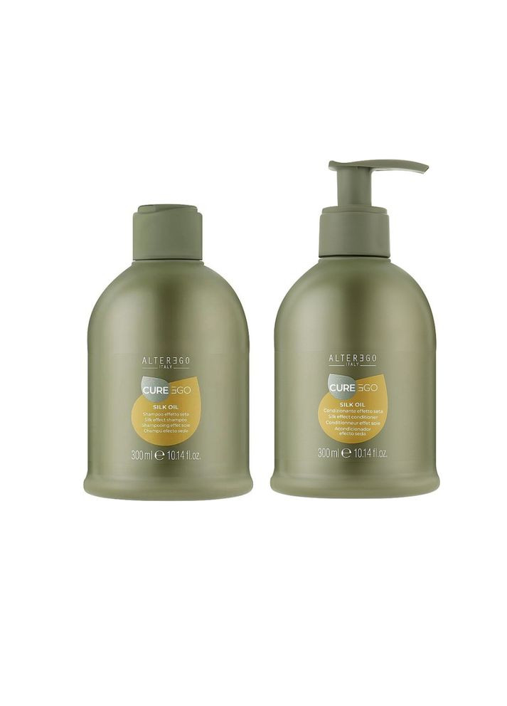 Набір для волосся Curego Silk Oil: шампунь та кондиціонер з олією шовку по 300 мл Alter Ego (355461978)