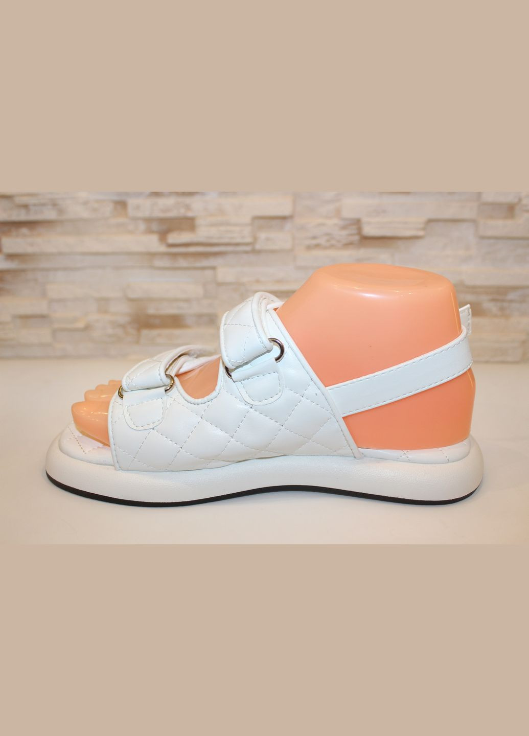 Босоніжки жіночі білого кольору на липучках No Brand Босоніжки жіночі літні (333711627)