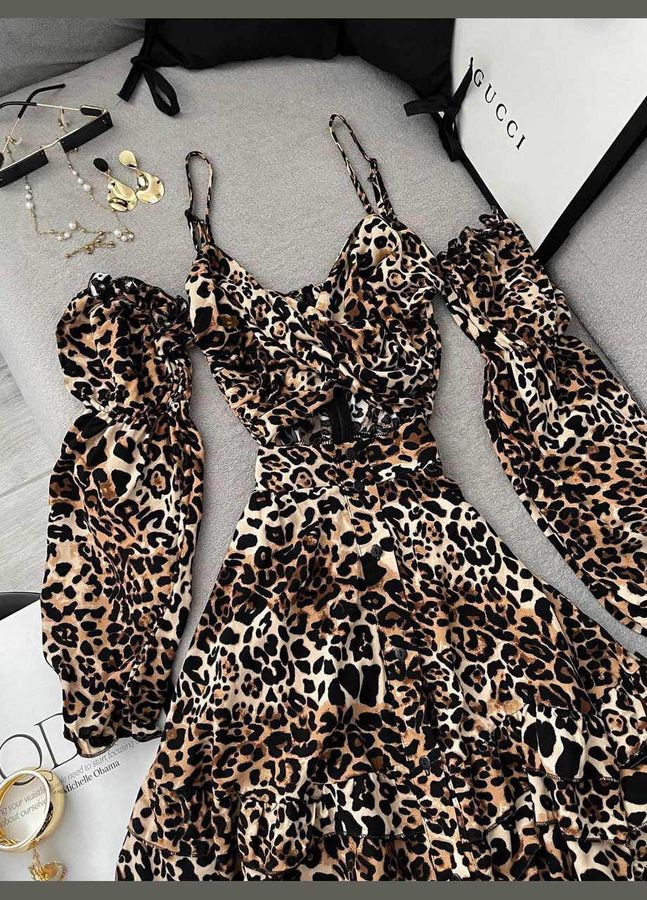 Світло-коричнева сукня з турецького натурального штабелю. легка літня сукня No Brand