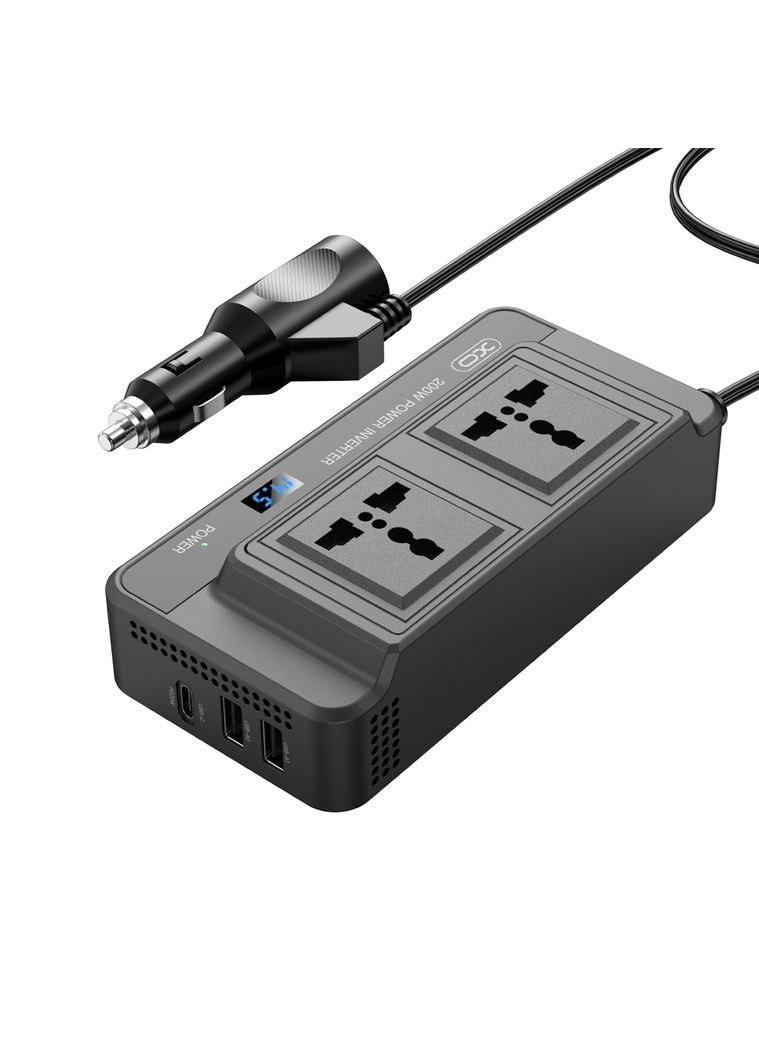 Автомобильный инвертор CZ011 200W Чёрный XO (370440324)