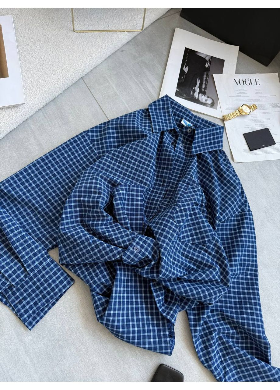 💙 Сорочка в клітинку — стиль Miu Miu — заміри в описі GD/GL Модний простір (360978962)