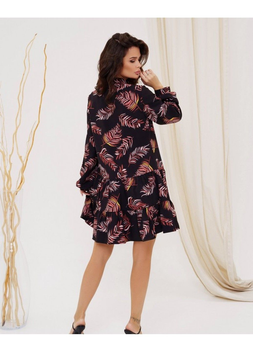 Комбинированное повседневный платье sa-424 l мультиколор ISSA PLUS