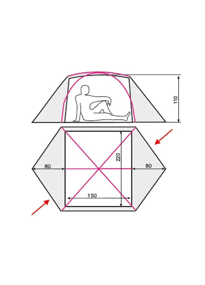 Намет Cresta 2 Alu Green Terra Incognita (316534454)