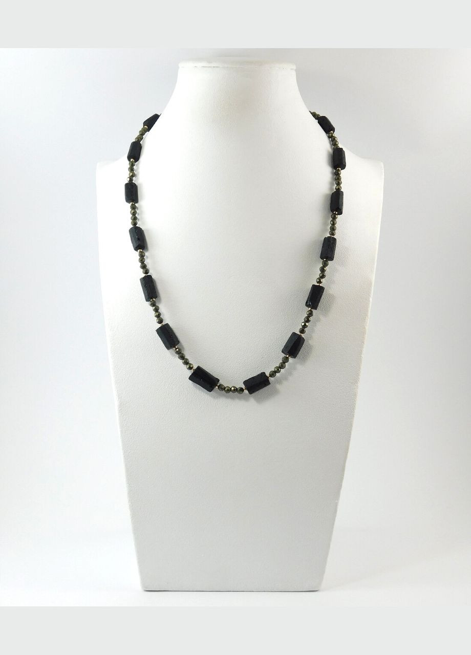 Бусы "Черная пантера" Турмалин, Пирит Fursa fashion (322898020)