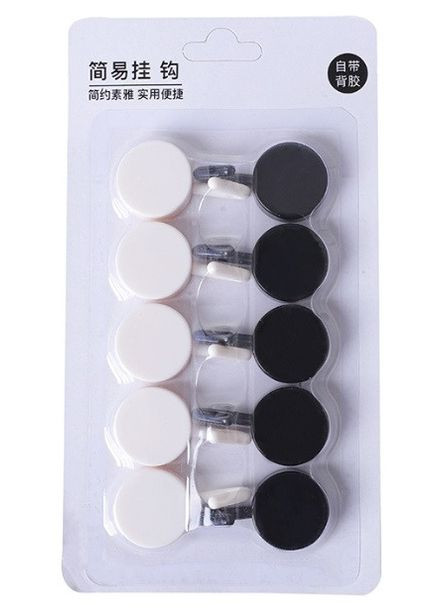 Гачки самоклейні Scandic набір із двох кольорів 5+5 = 10 штук PTR No Brand (317763567)