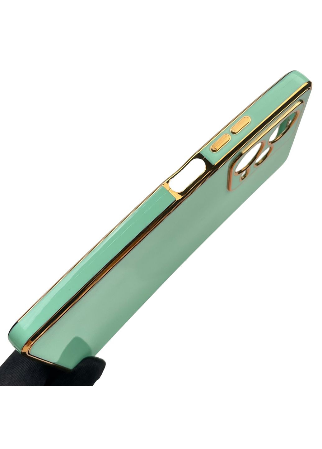 Чохол для Redmi Note 12 Pro Plus 5G глянсовий із золотою окантовкою захистом сяомі редмі нот 12 про плюс бірюзовий Xiaomi (366022513)