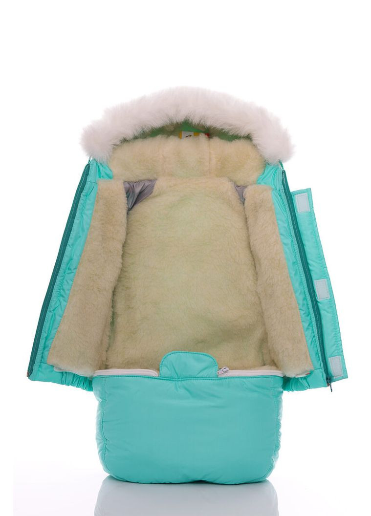 Комбінезон Конверт на хутрі Трійка м'ятний 98 см (27550) BABYKROHA (315423820)