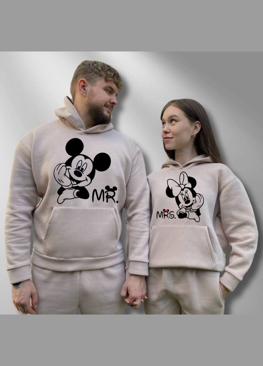 Парні худі теплі з капюшоном, Таш, принт "Міккі та Мінні Маус"(74) Hand Made (358897829)