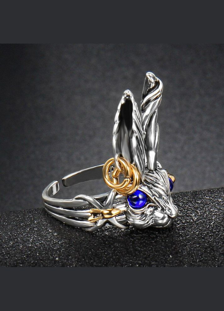 Женское кольцо Заяц Кролик с синими глазами на ушах серьга и с морковками ручная работа размер регулируемый Fashion Jewelry (285110872)