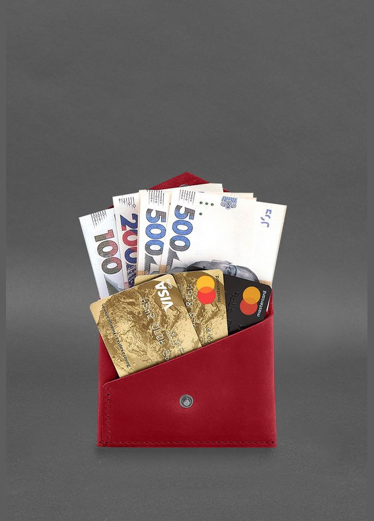 Шкіряний гаманець mini 3.0 (кард-кейс) кораловий Crazy Horse (A-028572) BlankNote (328444905)