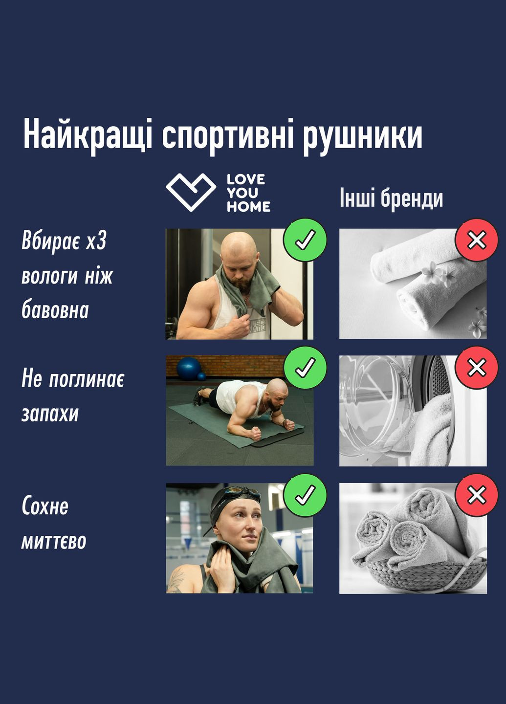 Дорожное спортивное полотенце из микрофибры с чехлом Серый (A-025678) Love You хаки